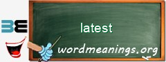 WordMeaning blackboard for latest